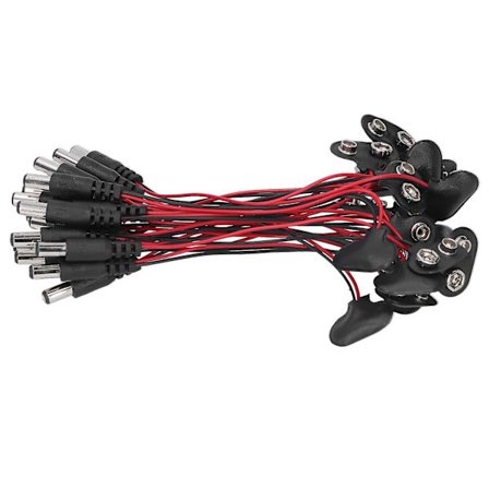 Batteriklipskontakt 9V DC 2,1 mm Plugg, Industrielle Kontrollkomponenter, 20 stk. Tilkoblingskabel db