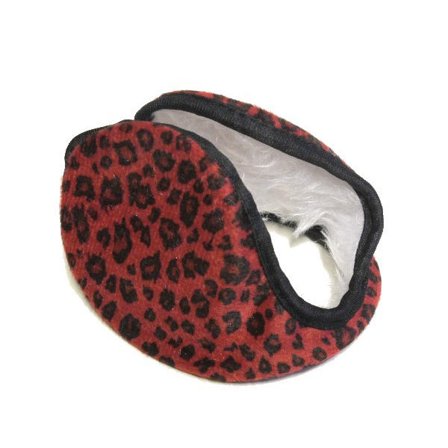 Røde ørepuder i leopard