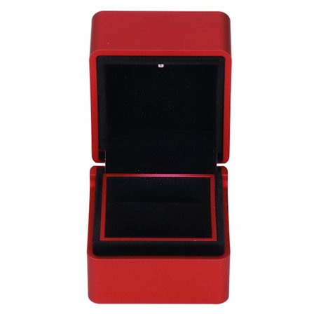 Fløyel LED Ringboks Miljøvennlig Elegant Design Romantisk Forlovelsesboks Rød