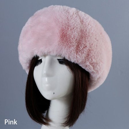 Fuskpäls Pannband Ryska Cap Tom Topp ROSA - spot sales