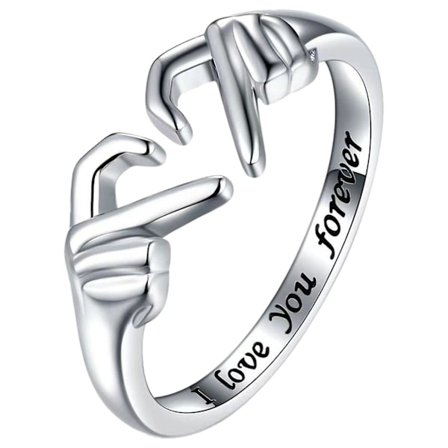 Til min vakre datter, jeg elsker deg for alltid Ring Fashion Than Heart Ring Clear Justerbar Åpen Lukket