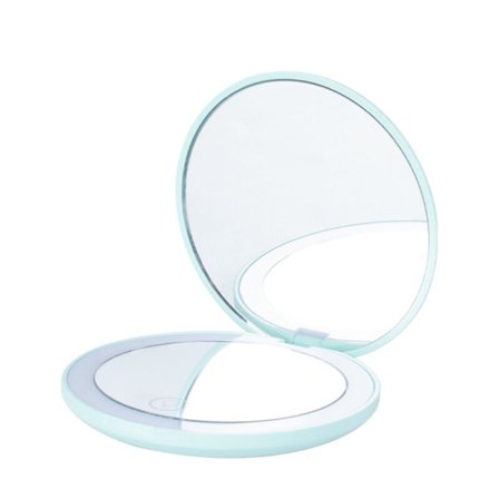 Fick spegel med LED-ljus - Kompakt, smink spegel med förstoring för