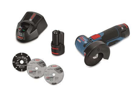 Bosch GWS 12V-76 Vinkelslip med batteri och laddare, Elhandverktyg