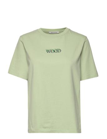 Alma Logo T-Shirt T-shirts & Tops Short-sleeved Vihreä Wood Wood