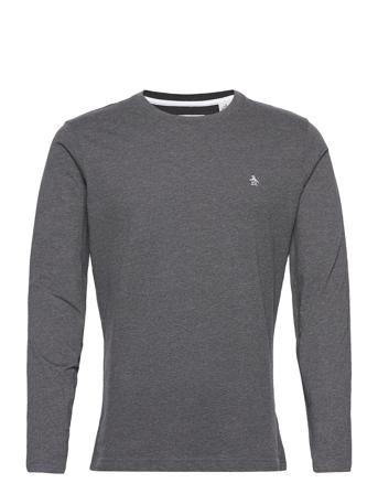 Small Logo Long Sleeved T-Shirt T-Langærmet Skjorte Grå Original Penguin