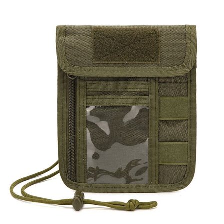 Passin Kukkaro Kaulapannalla RFID-Suojauksella Matkustukseen - ID-Korttien Organisaattori (Ranger Green)