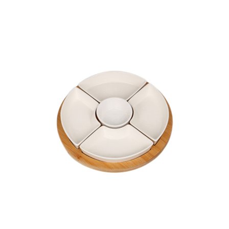 Bambu snackssæt – 6 dele, aftagelige skåle