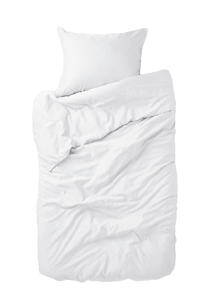 VIDE Enfärgat bäddset i bambu 150x210 cm Sängkläder Vit ONESIZE