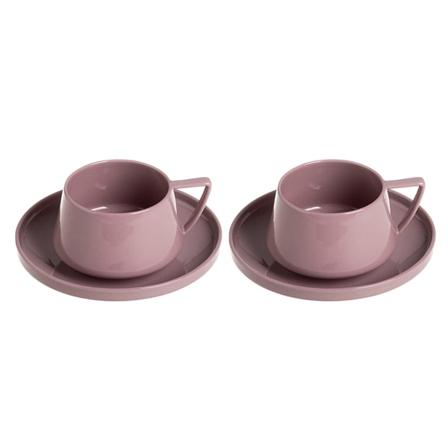 Vakre keramikk, Keramisk kaffekopp og skålsett, Husholdningskontor Porselenskopp for kaffe Melk Cappuccino Te (Farge: Rosa*2, Størrelse: 250ml)