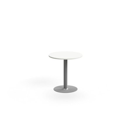 Table ALVA, Ø700x720 mm, floor fixed, high pressure laminate, silver/white
