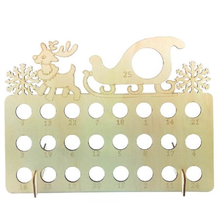 Snöflinga Jul Adventskalender Nedräkning Ihålig DIY Chokladställ i Trä