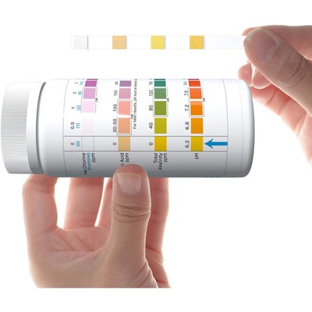 6 i 1 teststrimler til svømmepøler, spa og varmtvandsbadekar, svømmepøle