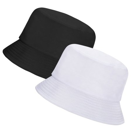 Pack Bucket Hat För Kvinnor Män Sommarresor Strandsolhatt Utomhushatt Unisex Bucket Hat (Svart Vit)