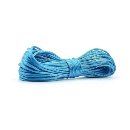 Nylon för att få tänder Halsband gör satinsnören Nappklämma kedja deep skyblue