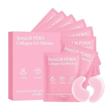 Instalift PDRN & Kollagen Øyemaske, en niacinamid-infundert hydrogel øyemaske for å redusere poser, mørke ringer og fine linjer.