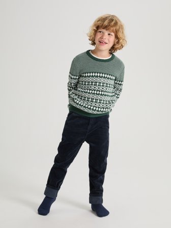 Polarn O. Pyret - Knitted jacquard sweater - 86 - Childrenswear - green