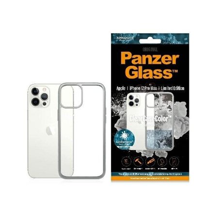 PanzerGlass ClearCase-etui for iPhone 12 Pro Max - gjennomsiktig og sølvfarget