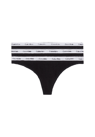 Calvin Klein 3 pack Trosa i String modell, Bomull, Icon Logo. Trosor Dam Svart M