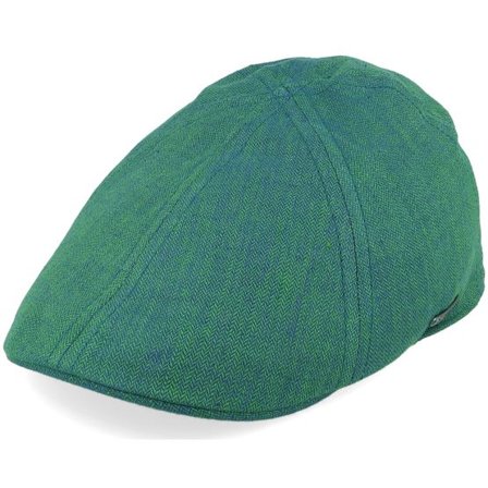 Stetson - Grön flatcap Keps - Texas Linen Herringbone Green Flat Cap @ Hatstore
