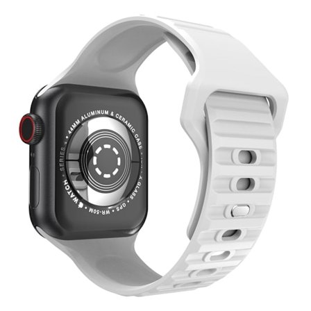 Apple Watch Series 8 (41mm) raidallinen silikoninen ranneke - Valkoinen