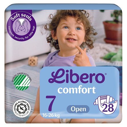 Libero Comfort Åbne Bleer Str. 7, 16-26 kg - 28 stk, Børn & Forældre, Bleer, Engangsbleer