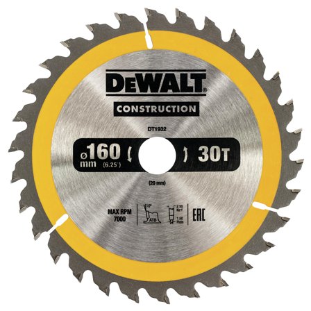 Dewalt DT1932-QZ Sirkelsagklinge 160 x 20 mm, 30T, Maskintilbehør & forbruk