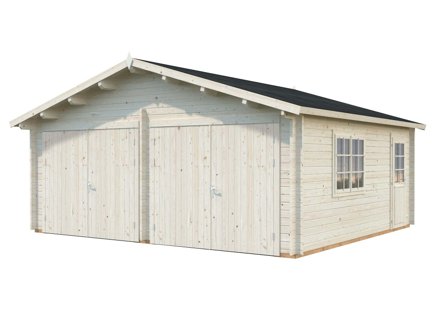 Palmako Roger Garage 29,3 m²/inv. 28,4 m², med port, obehandlad, Stugor & förråd