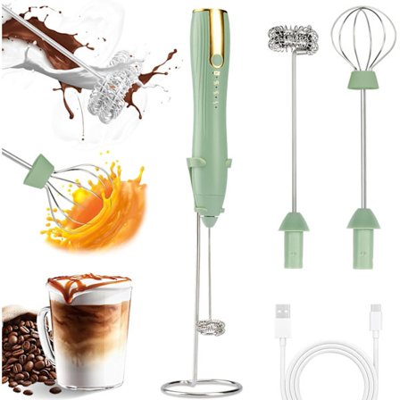 Sähköinen maidonvaahdotin, kädessä pidettävä kahvin maidonvaahdotin, kuuma ja kylmä maidonvaahdotin, mini sekoitin kotiin, työkalut latteen ja 