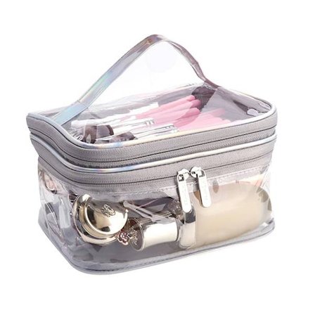 Transparent PVC Makeup Bag Bärbar Vattentät Toalettväska Stor Kapacitet Dragkedja Kosmetisk Väska DB