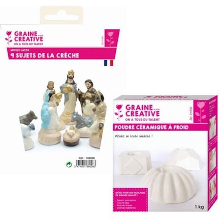 9 st Santons latexformar - Julspjälsäng + Kallkeramik 1 kg