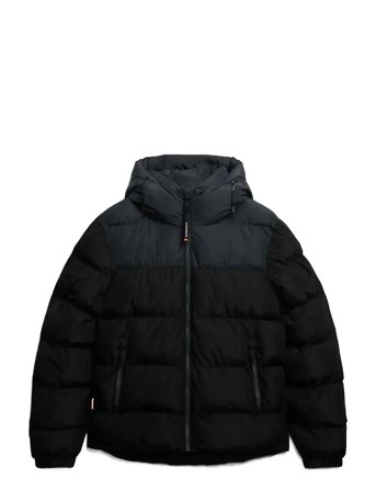 Colourblock Hooded Puffer Jkt Black Superdry Sport