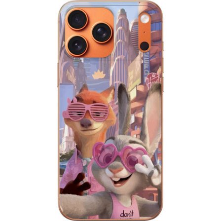 Yhteensopiva Puhelinkuori Apple Apple iPhone 17 Pro Max Animoituja eläimiä aurinkoisessa kaupunkiympäristössä, joilla on pinkit aurinkolasit ja p