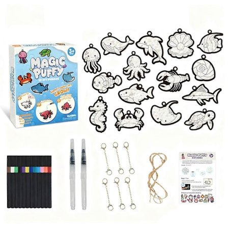 Magisk Skum Tekstur Malersæt - 3D Aqua Puff Maling Kunst Håndværk til Børn Piger Legetøjsgaver