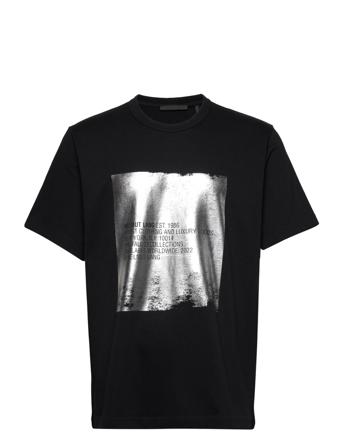 Silver Tee.metallic T-shirts Short-sleeved Svart Helmut Lang