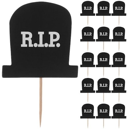 20 stk Halloween Spøgelse Kirkegård RIP Tandstikker Kagedekorationer til Fest