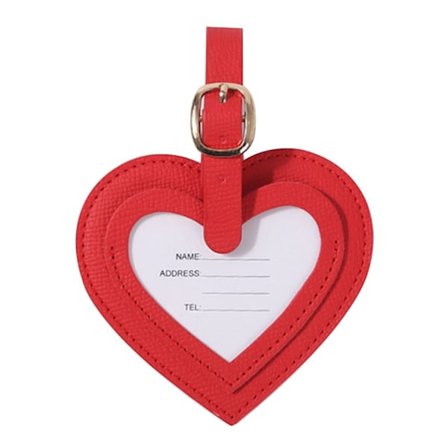 2 kpl Sydän Matkatavaralappu Anti-Lost Bagage Tagit PUNAINEN