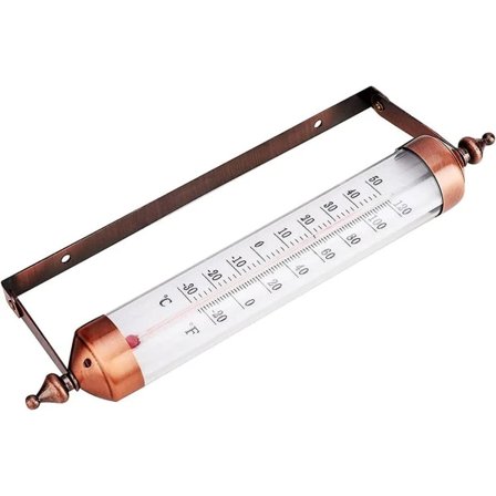Vægmonteret termometer, 10" dekorativ indendørs- og udendørstermometer - Store udendørstermometre til terrassehave