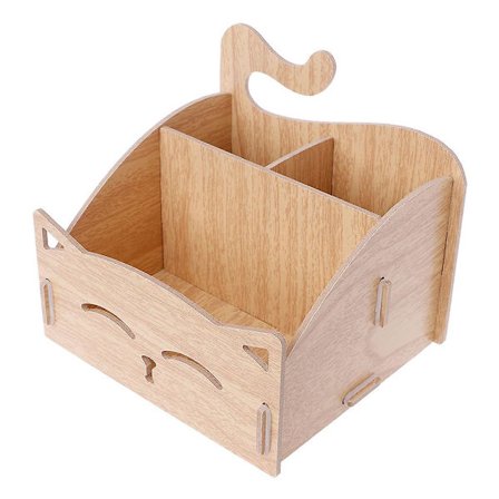 Skrivebordsopbevaringsboks i træ Kontorboks Smykkebeholder Makeup til etui Håndlavet