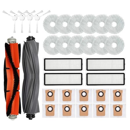 Reservedele og tilbehør til Xiaomi Robot Vacuum X10+ / X10 Plus B101GL - Hovedbørste, sidebørste, Hepa-filter, støvpose, moppeklud