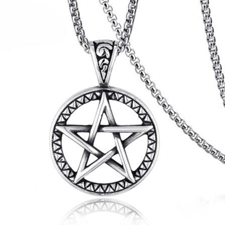 Övernaturligt Pentacle Pentagram Hänge Halsband Witch Protectio