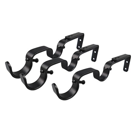 3 stk. Kraftige, robuste gardinstangbraketter i jern for 25,4 mm gardinstang