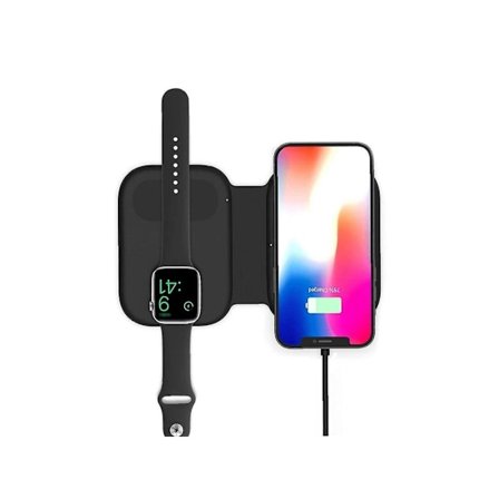 3 i 1 Trådlös Laddare för Apple Watch 6 5 4 3 2 1 Magnetisk Telefonladdare för Iphone 12 Pro Max Mini Airpods 2 Pro Svart