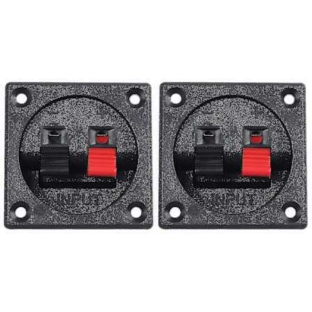 Röd Svart Push-In Typ Kvadratisk Design Högtalarterminalplatta 2-position