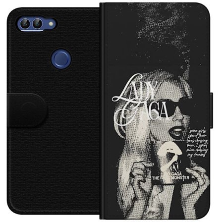 Yhteensopiva Lompakkokotelo Huawei P smart Lady Gaga mustavalkoinen retrojuliste aurinkolaseilla ja pop-taide-estetiikalla