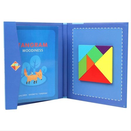 Tangram-magneettipalapeli, lasten palapeli geometriset palikat massiivipuuta KLB