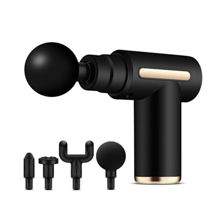 Mini massasjepistol med 4 utskiftbare hoder og 6 nivåer