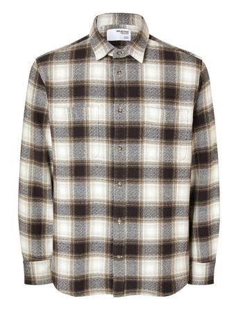 Slhregowen-Grindle Check Shirt Ls Brown Selected Homme