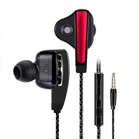 Hörlurar In-ear Subwoofer Gaming Brusreducerande Hörlurar-röd