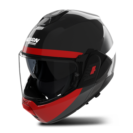 Nolan N-120-1 Blocco Öppningsbar Hjälm Grå Lava/Svart/Röd Matt XXL
