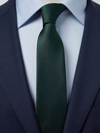 John Henric Men's Green Tie Plain Size 6,5